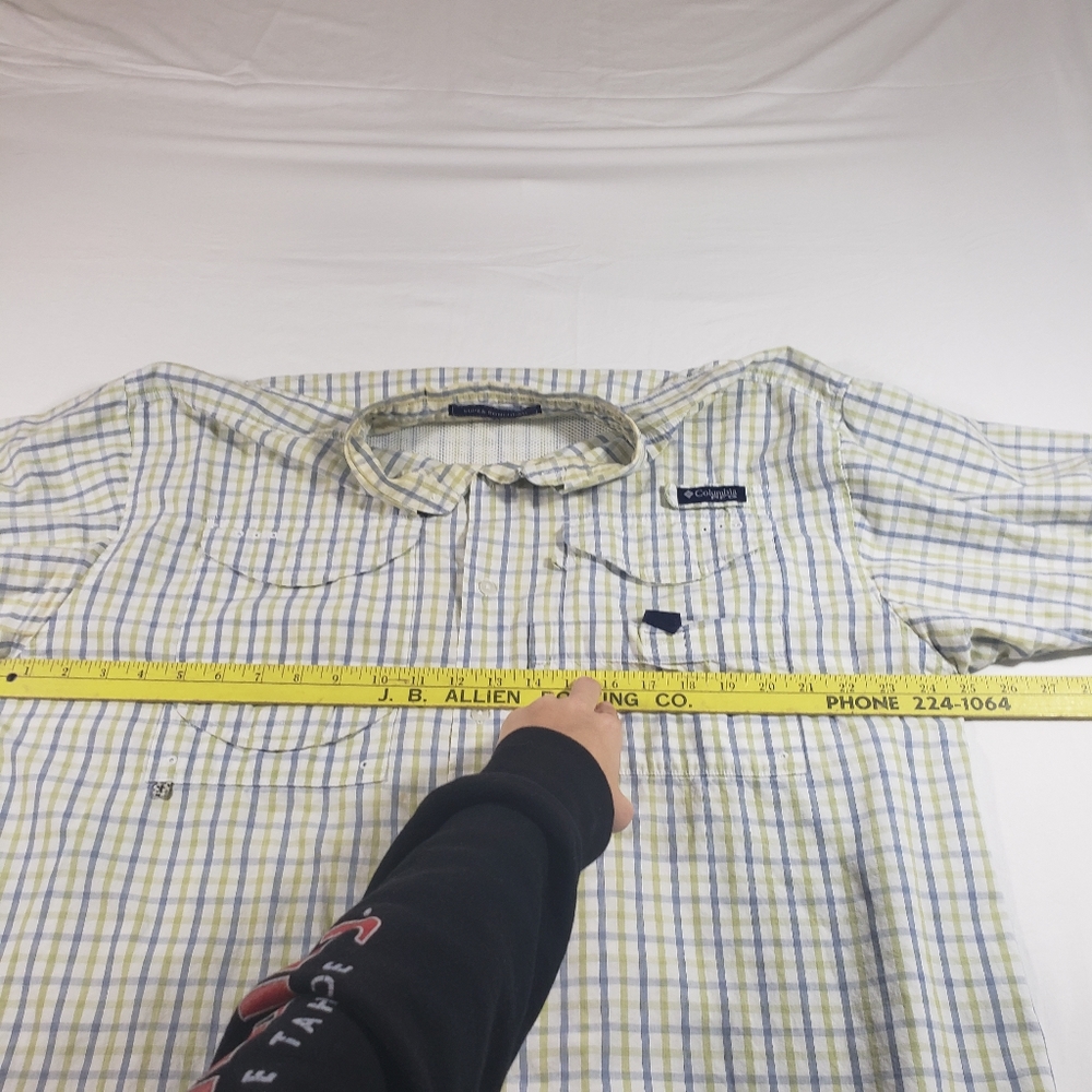 Columbia Shirt Men Large Button Down plaid Fishing Omni-Shade Performance Shirt - Picture 10 of 10